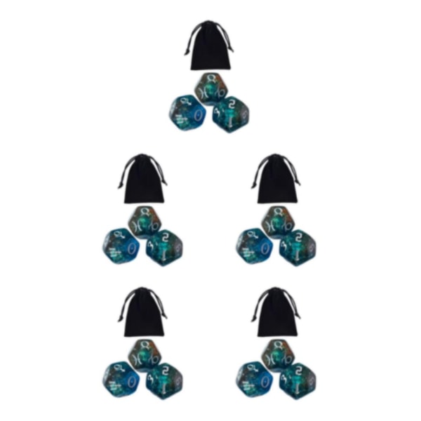 1/2/3/5 3st Akryl Astrologiska Tärningar Konstellationstärningar för Style D 5Set