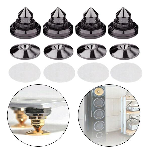 1/2/3/5 Alloy högtalarbox spikkuddar för förbättrat ljud Alloy Black 1 Pc