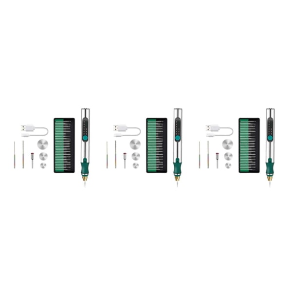 1/2/3/5 Metallsmyckengravering Pen Kit sladdlös mikrogravör 3PCS
