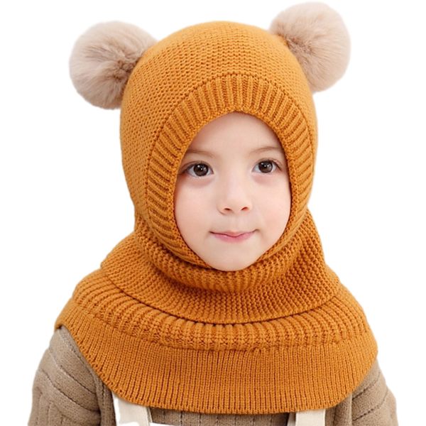 Toddler Vinter Varm Scarf Hatt Bundle Up Toddler Med Mode Och Yellow