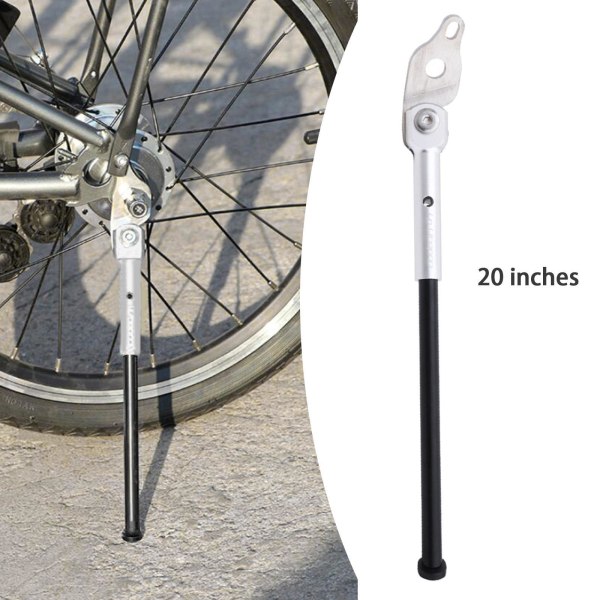 1/2/3 Alloy Folding Bike Kickstand För Bicycle Support Kick Silver 20 inch 1 Pc