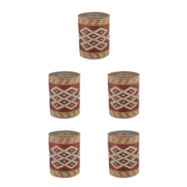 1/2/3/5 5 meter/ 5,5 Yds Jacquard Trim Wide Woven Border Ribbon Red Brown 8cm x 5M 5Set