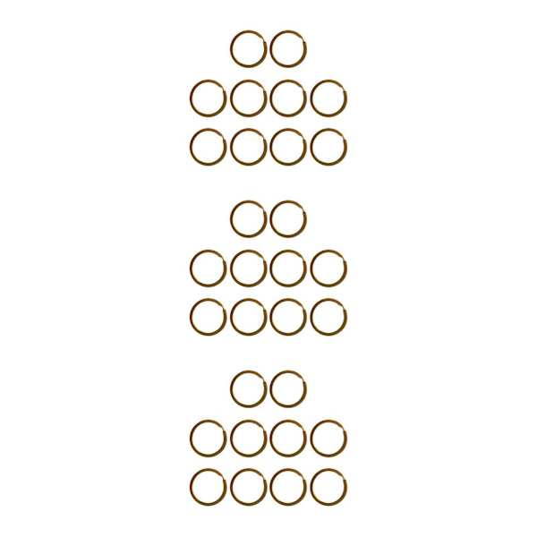1/2/3/5 förpackning med 10 Mässing platt rund delad nyckelringar nyckel Gold 32mm 10 pcs 3PCS