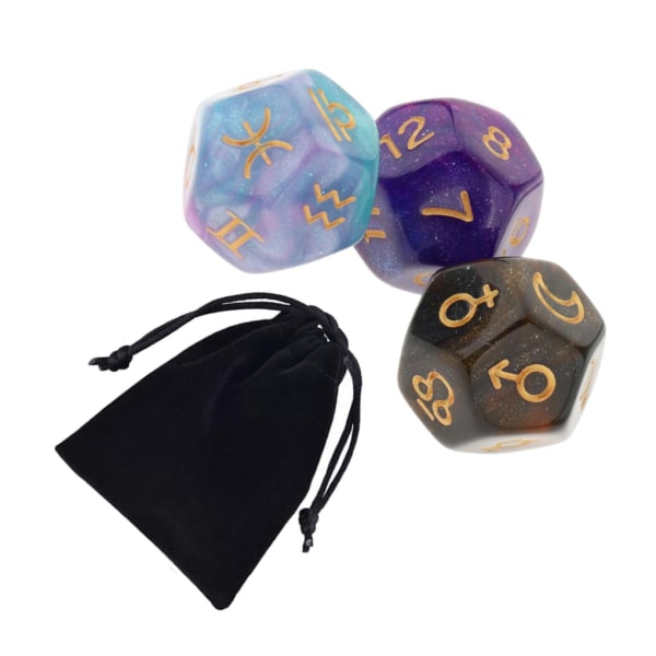 1/2/3/5 3st Akryl Astrologiska Tärningar Konstellationstärningar för Style B 1Set