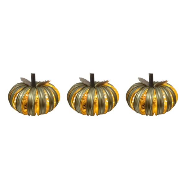 1/2/3 Halloween pumpa ihåligt ljus för miljövänlig dekoration Gold 3PCS