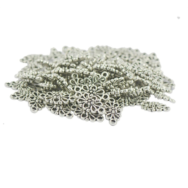 50x Tibetansk Silver Daisy Filigree För Diamond Pattern Connector