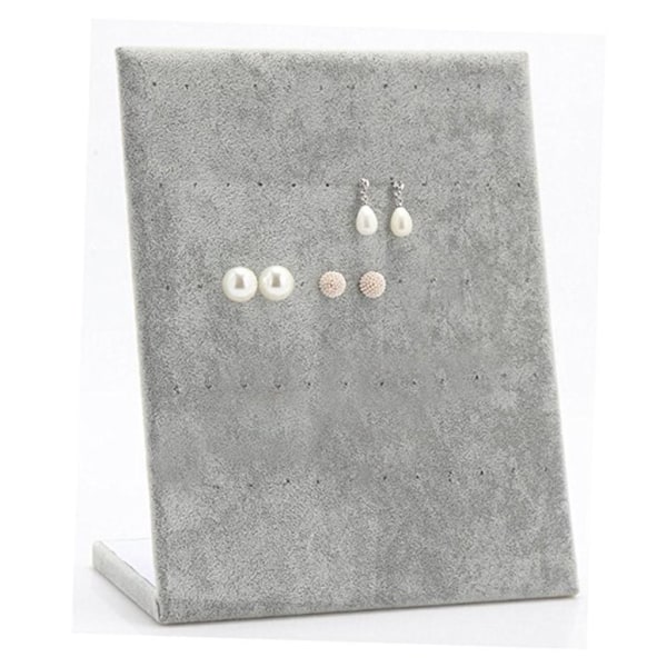 L-formad Stativ Sammetsbräda Örhänge Dingle Stud Holder Display Gray 22x20x10.5cm
