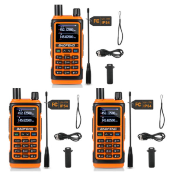 1/2/3 UHF/VHF med trådlös frekvenskopiering Handhållen skinkaradio YELLOW 3Set