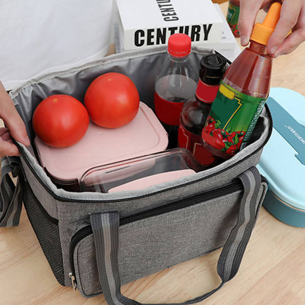 1/2 resevänlig hopfällbar thermal väska för picknick på resande fot black 1Set