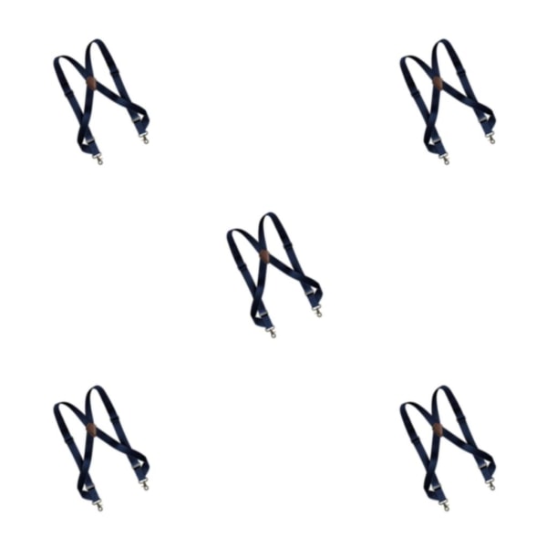 1/3/5 Mens Suspender Swivel Hook X Formad Elastisk 1,4 Bred Navy 5PCS