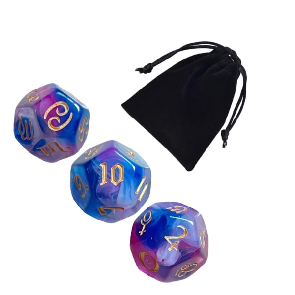 1/2/3/5 3st Akryl Astrologiska Tärningar Konstellationstärningar för Style F 1Set