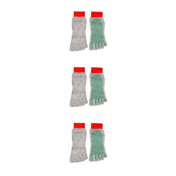 1/2/3/5 Ergonomiska 5-tå skärtåliga strumpor för utomhusbruk Gray green red bind 3Set