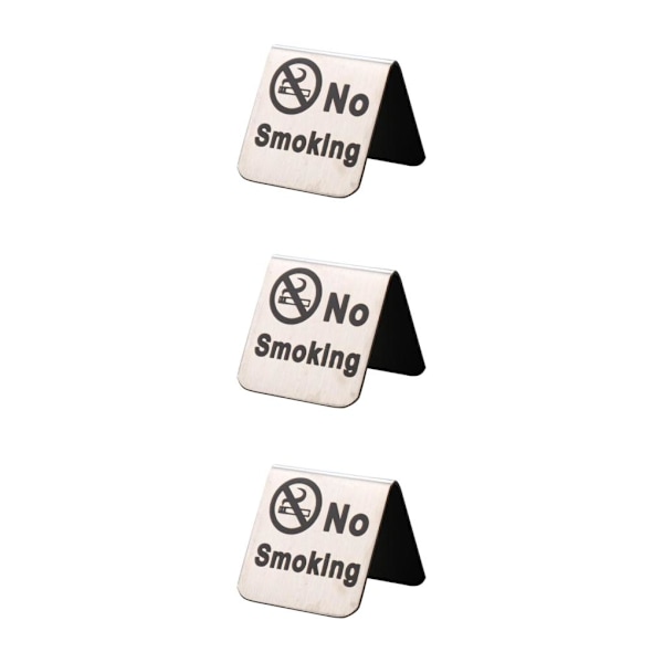 1/2/3/5 No Sign i rostfritt stål, bordsskiva Silver No Smoking 3Set