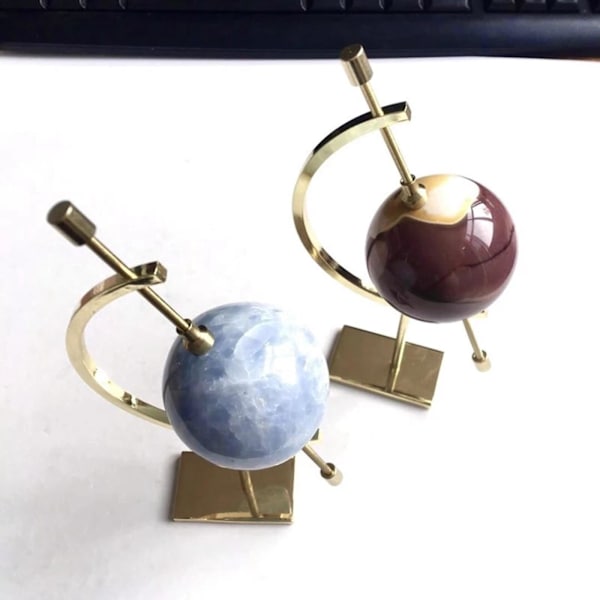 1/2/3/5 Sphere Holder Display Stand Ornament Glas Ball Holder Gold L 150x80x310mm 1Set