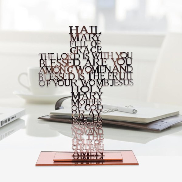 1/2/3/5 Stående krucifix Jesus Scriptures Cross Bön Rose Gold 20cm 1Set