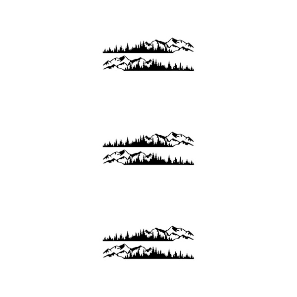 1/2/3/5 2 st PVC Mountain Forest Car Stickers Lätt att installera black 3Set