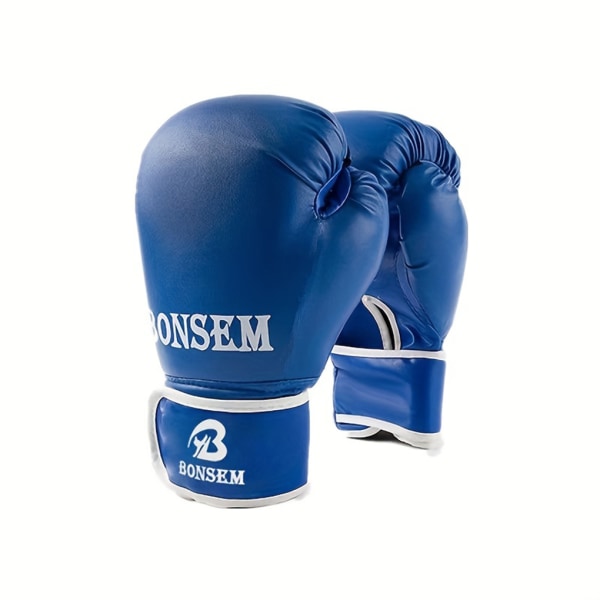 PU Läder Training Sparring Handskar För Kickboxning Bekväm 8OZ-B1 Blue