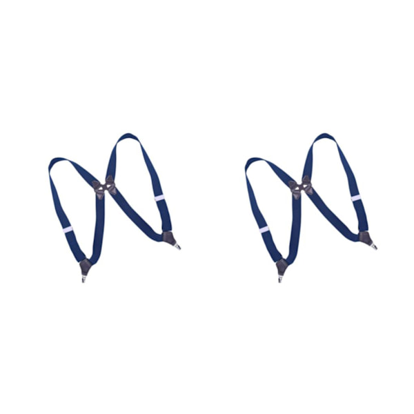 1/2/3 män kvinnor hängslen Y-formade justerbara elastiska remmar Dark Blue 2PCS