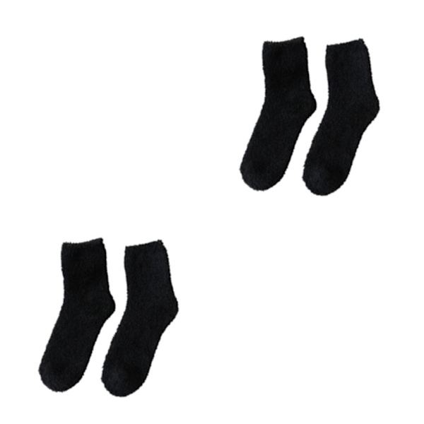1/2/3/5 10 stycken extra tjocka och elastiska mjuka strumpor Black 2PCS