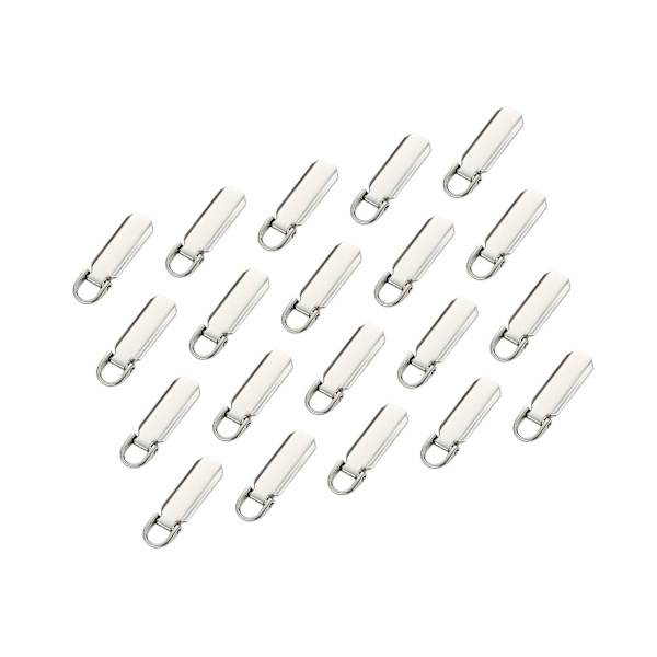 1/2 20st 5# Avtagbar För Dragkedja Taggar Reparation Dragflikar för Silver 3.8x1.3cm 1Set