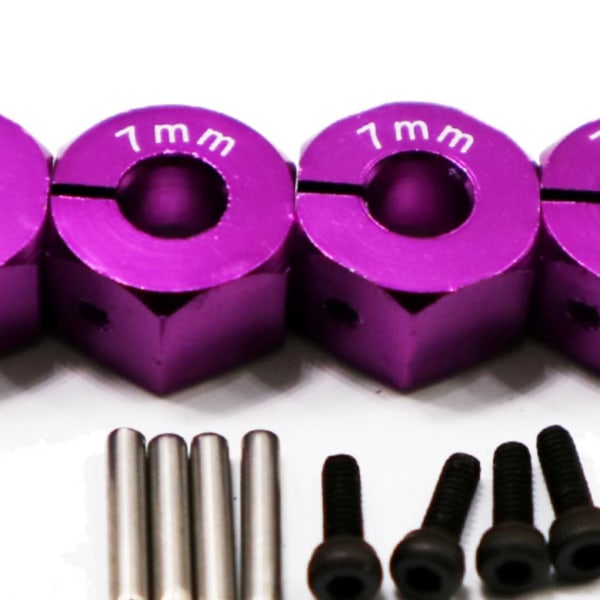 RCGOFOLLOW 2st Mässing Stark Hjul Hexmontering För 1/18 Adapter Purple
