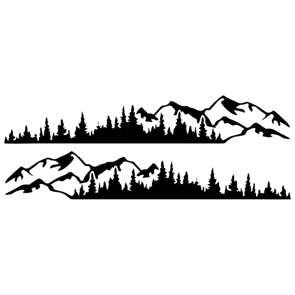 1/2/3/5 2 st PVC Mountain Forest Car Stickers Lätt att installera black 1Set
