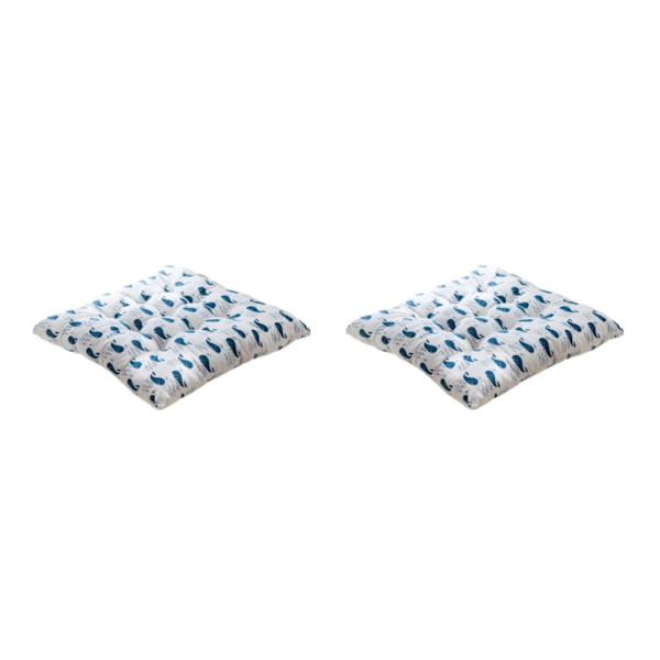 1/2 mjuk och bekväm fyrkantig stolsdyna för mysig sits Whale 2PCS