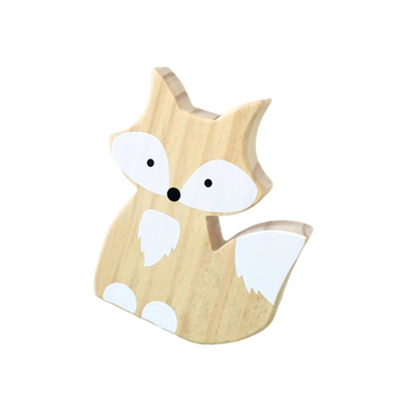 1/2/3 Trä För Fox Ornaments Dekor Väggkonst Dekoration White 12x15cm 1Set