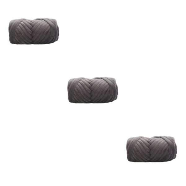 1/2/3 500G Velvet Bulky Chunky Yarn För Arm Stickkudde Dark Grey 500g 3PCS