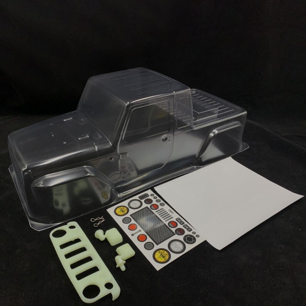 RC Crawler Clear Body DIY 313mm Axelavstånd omålad för 1/10 RC