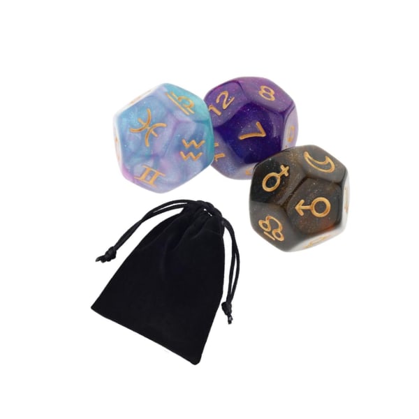 1/2/3/5 3st Akryl Astrologiska Tärningar Konstellationstärningar för Style B 1Set