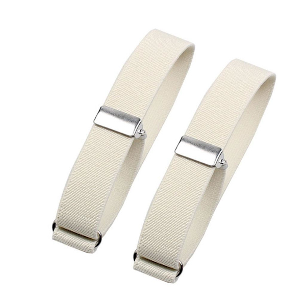 1/2/3/5 2 stycken Mode herrskjortärmhållare elastisk White 2x32cm 1Set