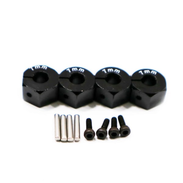 RCGOFOLLOW 2st Mässing Stark Hjul Hexmontering För 1/18 Adapter Black
