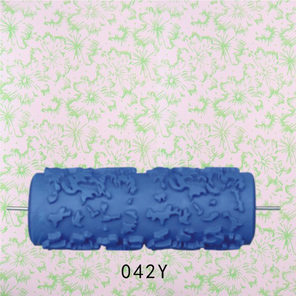1/3 5'' präglad målarrullärm Väggstencilpenselblomma Blue Type 4 1 Pc
