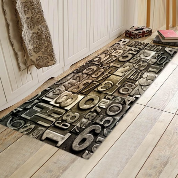 Printed 3D Golvmatta Runner Non-För slip Area Rug 3D Numbers