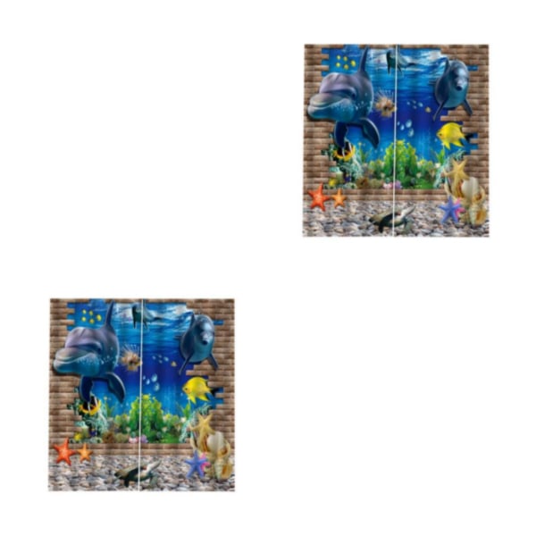 1/2 Digital Printing 3D Gardindraperier för vardagsrummet i sovrummet Undersea 2Set