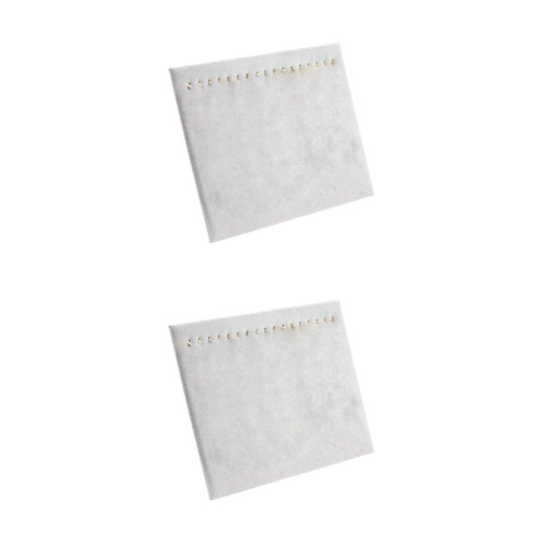 1/2 17 Hook Halsband Smycken Display Stand Pad Fack för Shower Grey 30x37cm 2Set