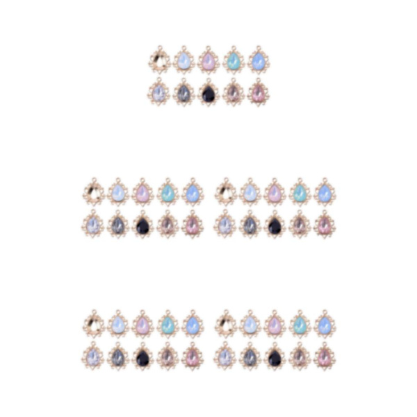 1/5 10 stycken Sy på strass Blandade färger Syhantverk för 5Set
