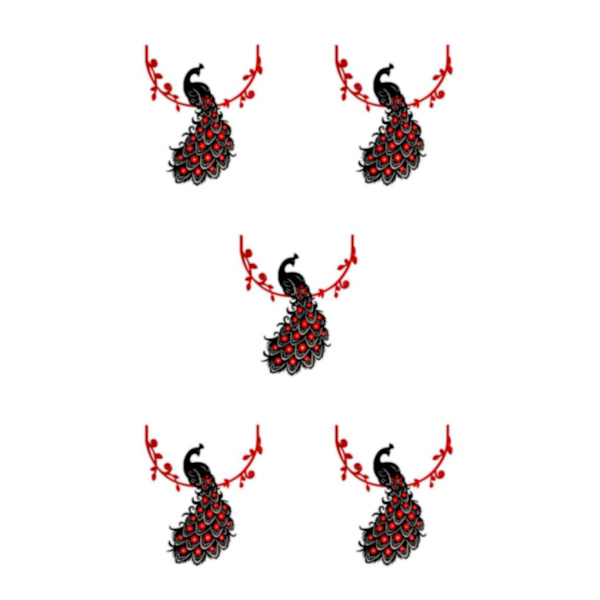 1/5 Kristall Akryl Vackra Peacock 3D väggklistermärken sovrum red 5Set