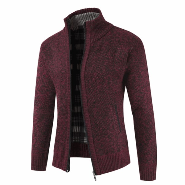 1/2 polyester Håll dig mysig och trendig i stickad tröja för jujube red L 1Set