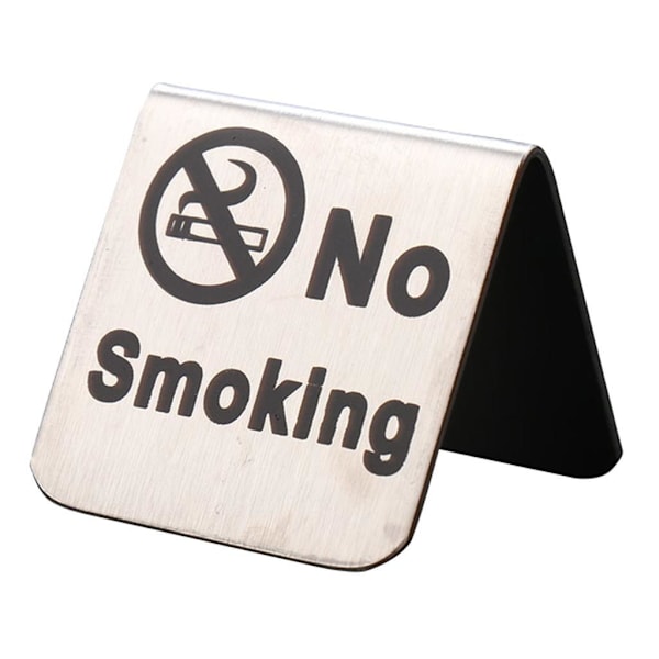 1/2/3/5 No Sign i rostfritt stål, bordsskiva Silver No Smoking 1Set