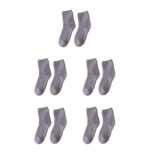 1/2/3/5 10 stycken extra tjocka och elastiska mjuka strumpor Light Grey 5PCS