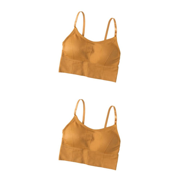 1/2/3/5 Dam Tank Crop Top BH Sexiga Underkläder Underkläder Bralette Orange 2PCS