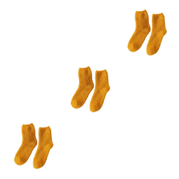 1/2/3/5 10 stycken extra tjocka och elastiska mjuka strumpor Yellow 3PCS
