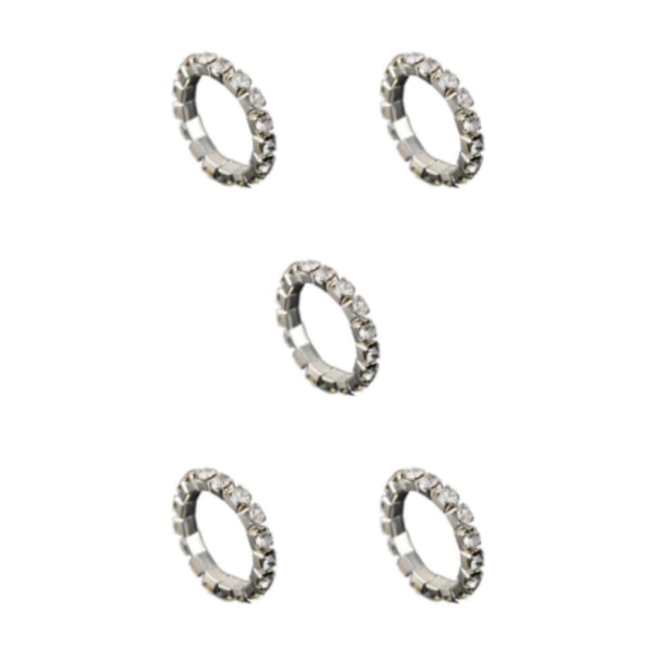 1/2/3/5 Stretch Crystal Ring Utsökt inläggning för Elegant silver 1 row 5PCS
