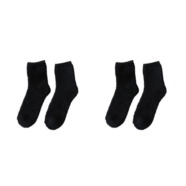 1/2/3/5 10 stycken extra tjocka och elastiska mjuka strumpor Black 2PCS