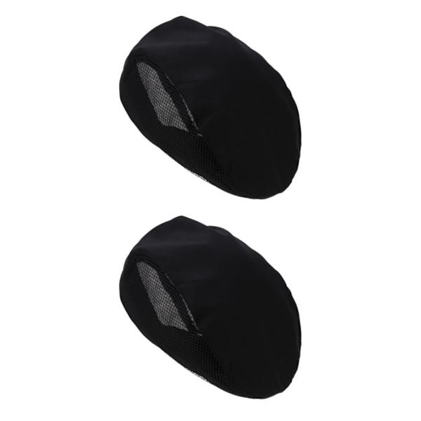 1/2 Kock Hatt Spis Cap Servitör Baker Head Wrap Restaurang Arbete Black 56-60cm 2Set