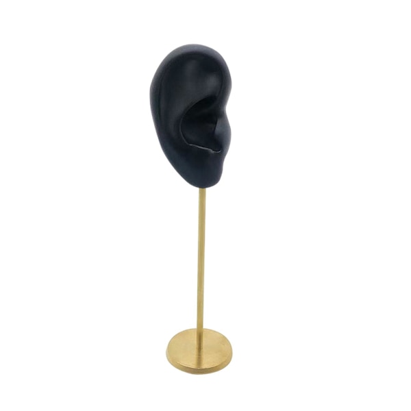 1/2/3 Örhänge Display Stand Human Ear Model Stud Holder Showcase Right Ear Black Height: 18cm 1Set