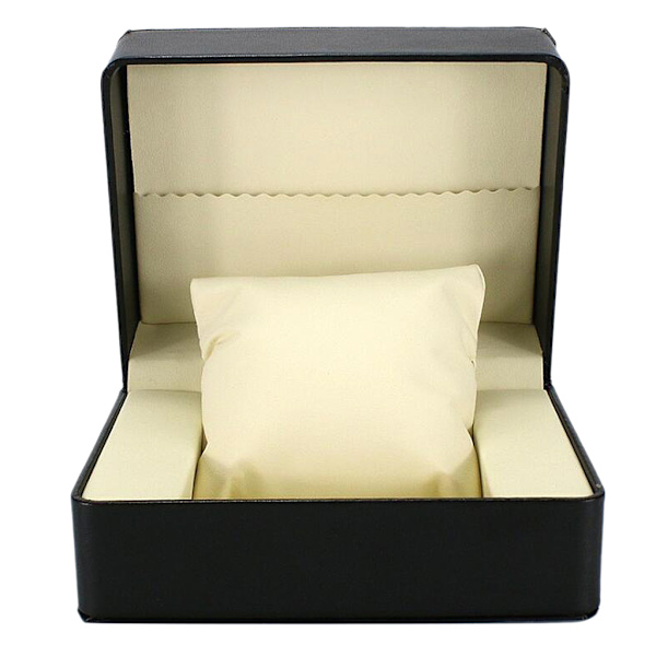 Svart PU läder Single Slot Watch Armband Case Armbandsur Box