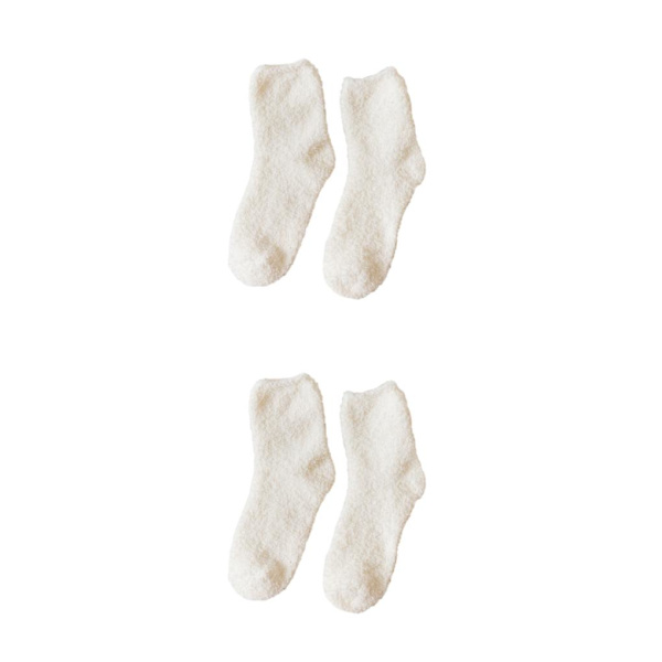 1/2/3/5 10 stycken extra tjocka och elastiska mjuka strumpor White 2PCS